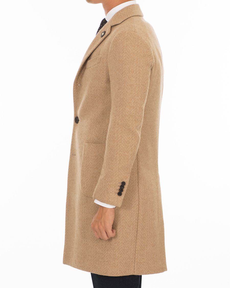 Herr | Jackor | Lardini | Three Roll-Two Patch Pocket Wool Coat Beige