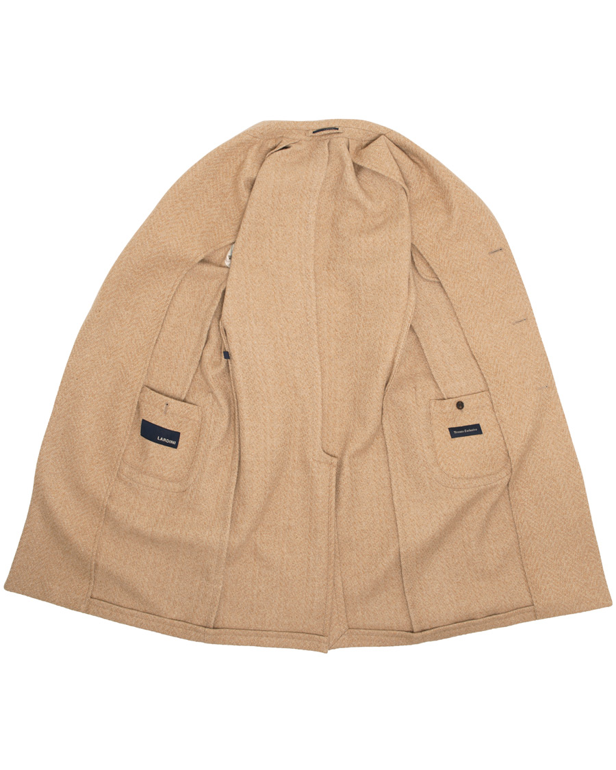 Herr | Jackor | Lardini | Three Roll-Two Patch Pocket Wool Coat Beige