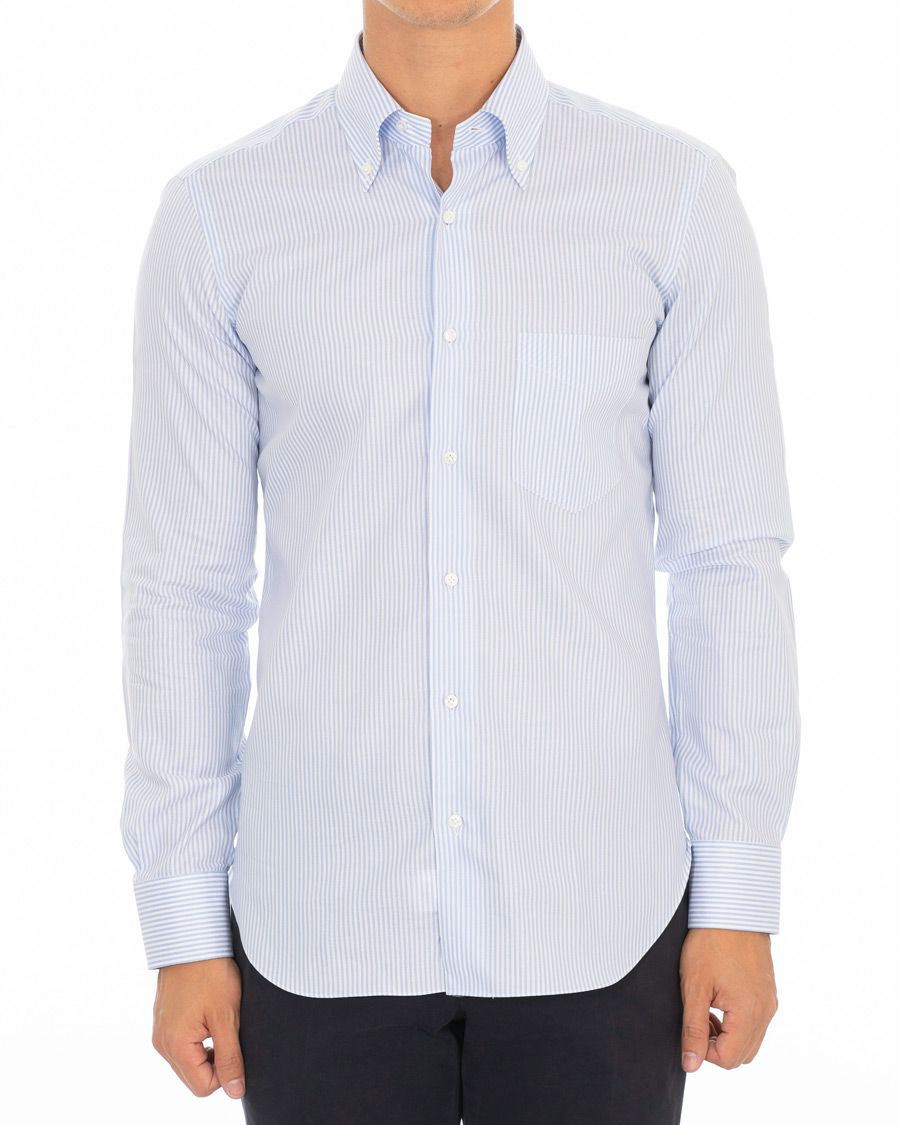 Herr | Skjortor | Barba Napoli | Slim Fit Oxford Button Down Shirt Blue Striped