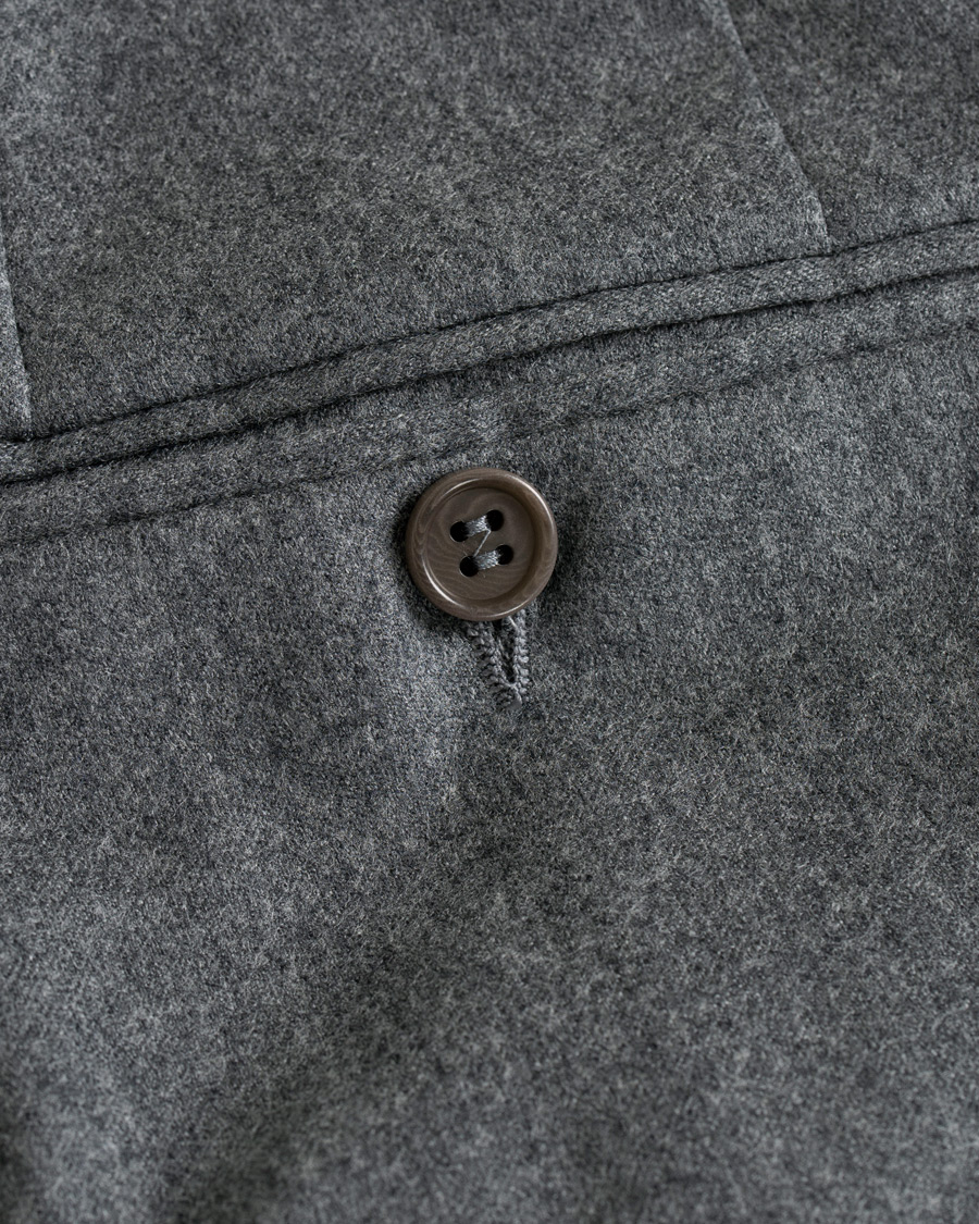 Herr | Byxor | Canali | Capri Slim Fit Flannel Trousers Grey Melange
