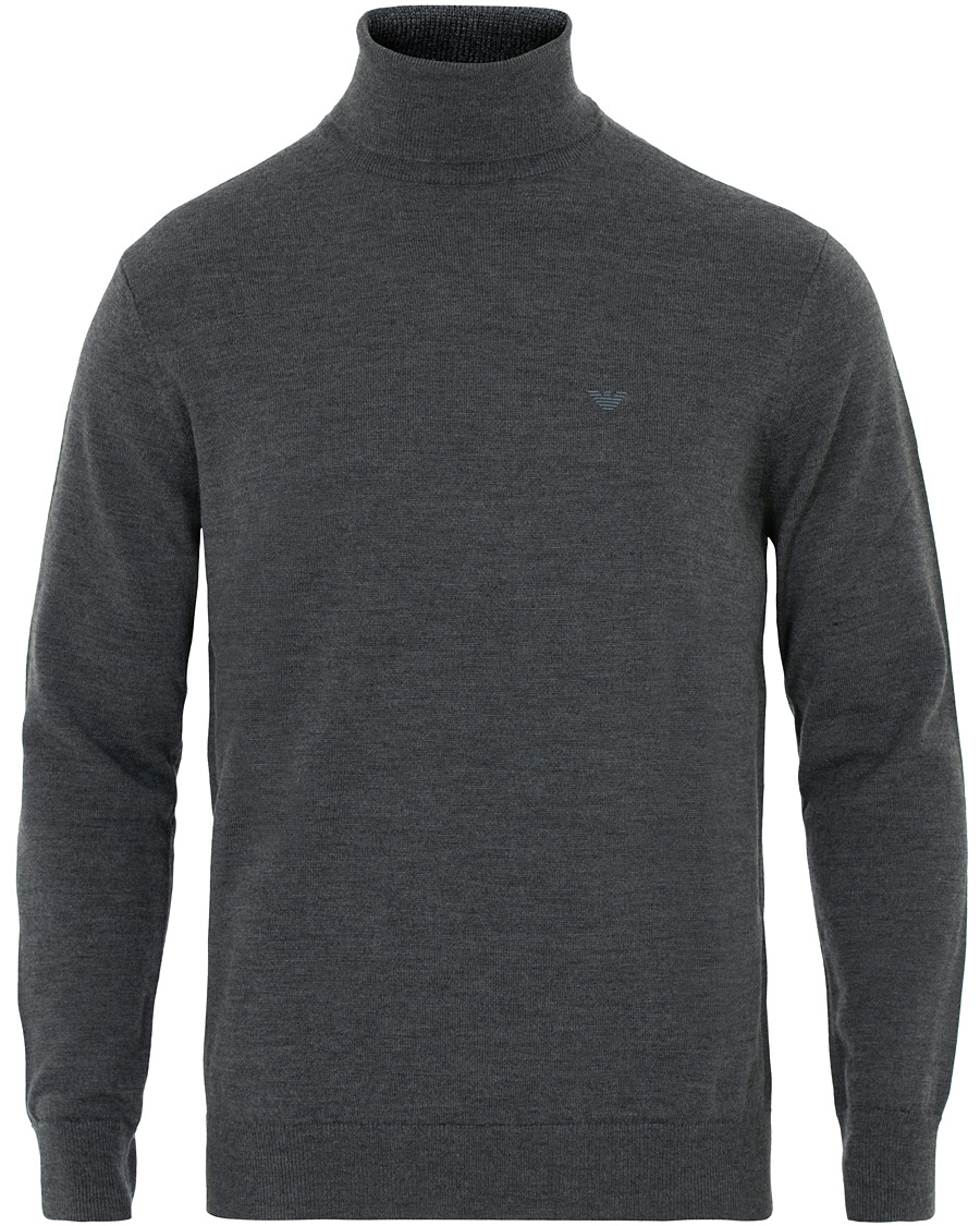 Herr | Tröjor | Emporio Armani | Virgin Wool Polo Grey Melange