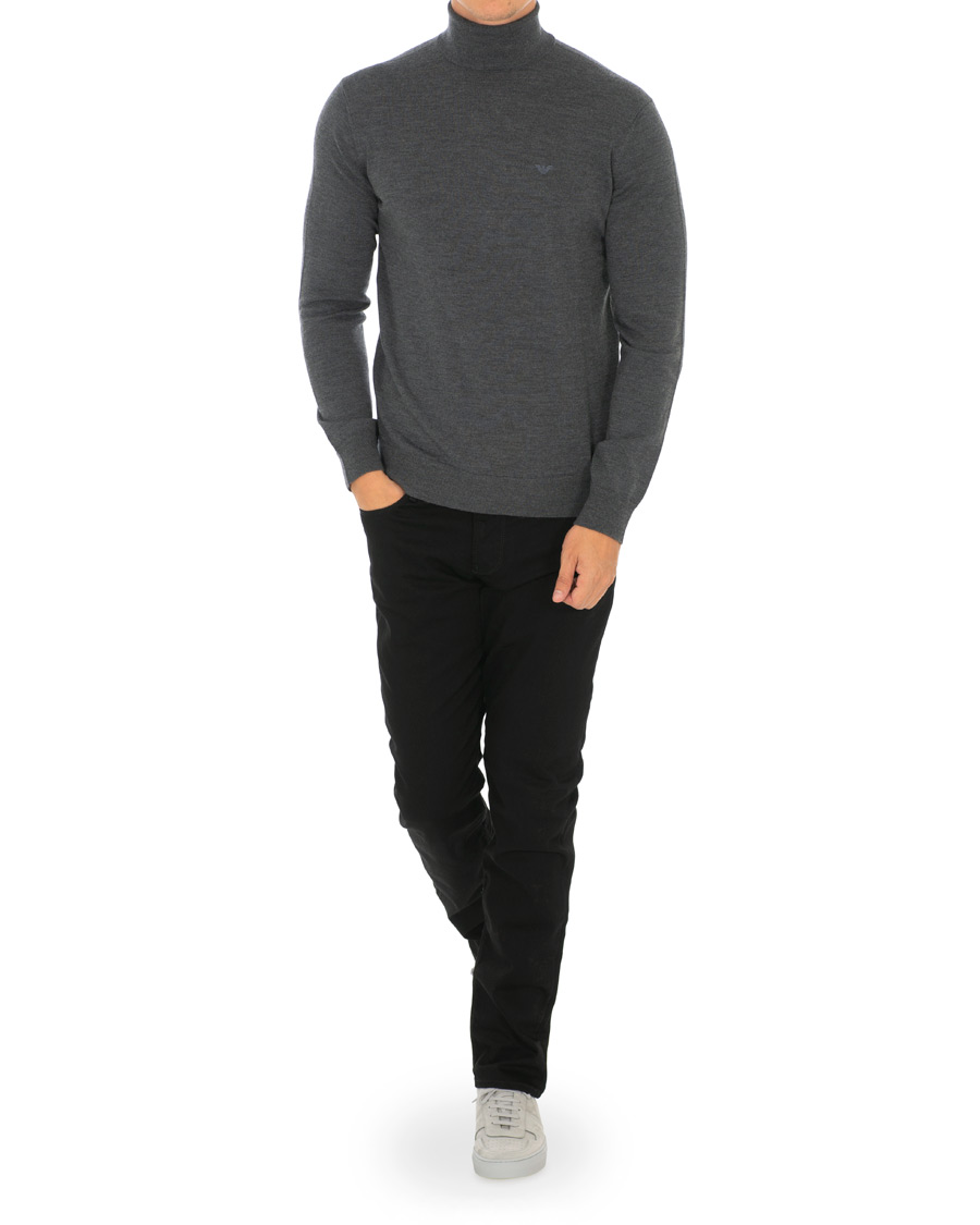 Herr | Tröjor | Emporio Armani | Virgin Wool Polo Grey Melange