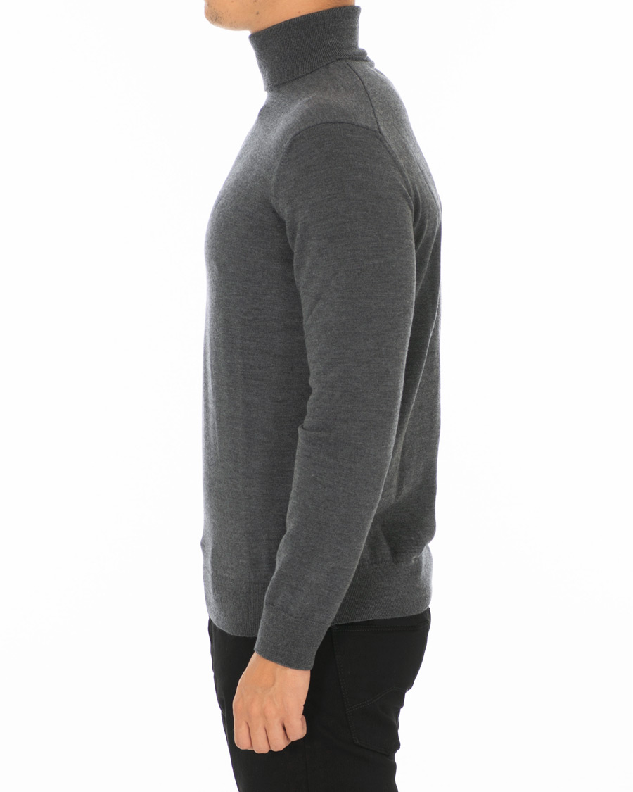 Herr | Tröjor | Emporio Armani | Virgin Wool Polo Grey Melange