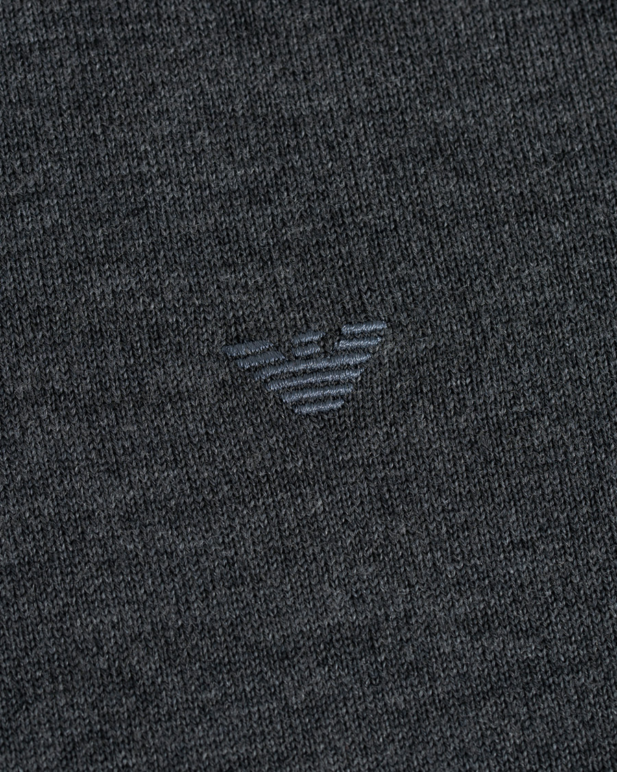 Herr | Tröjor | Emporio Armani | Virgin Wool Polo Grey Melange