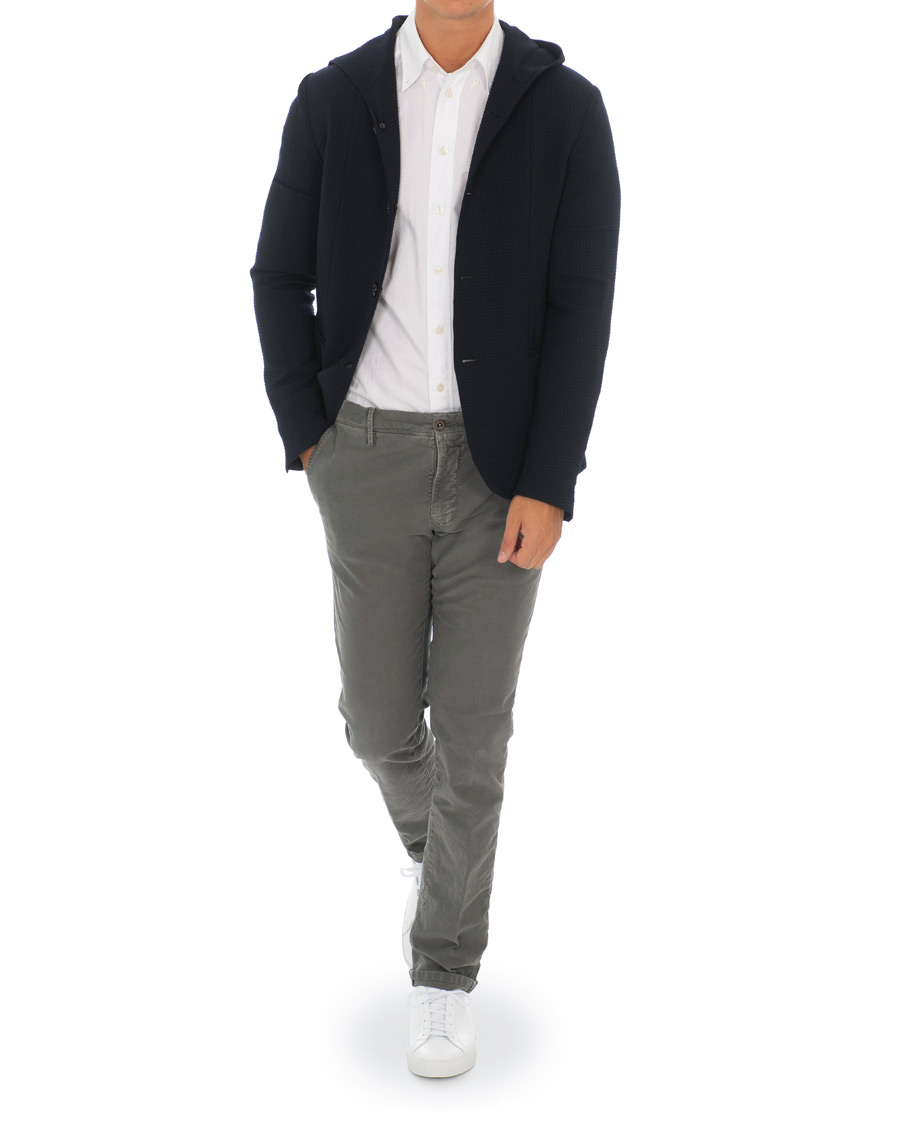Herr | Kavajer | Emporio Armani | Structured Knitted Blazer Hoodie Navy