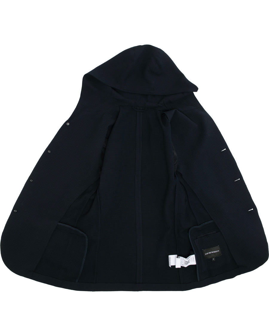 Herr | Kavajer | Emporio Armani | Structured Knitted Blazer Hoodie Navy