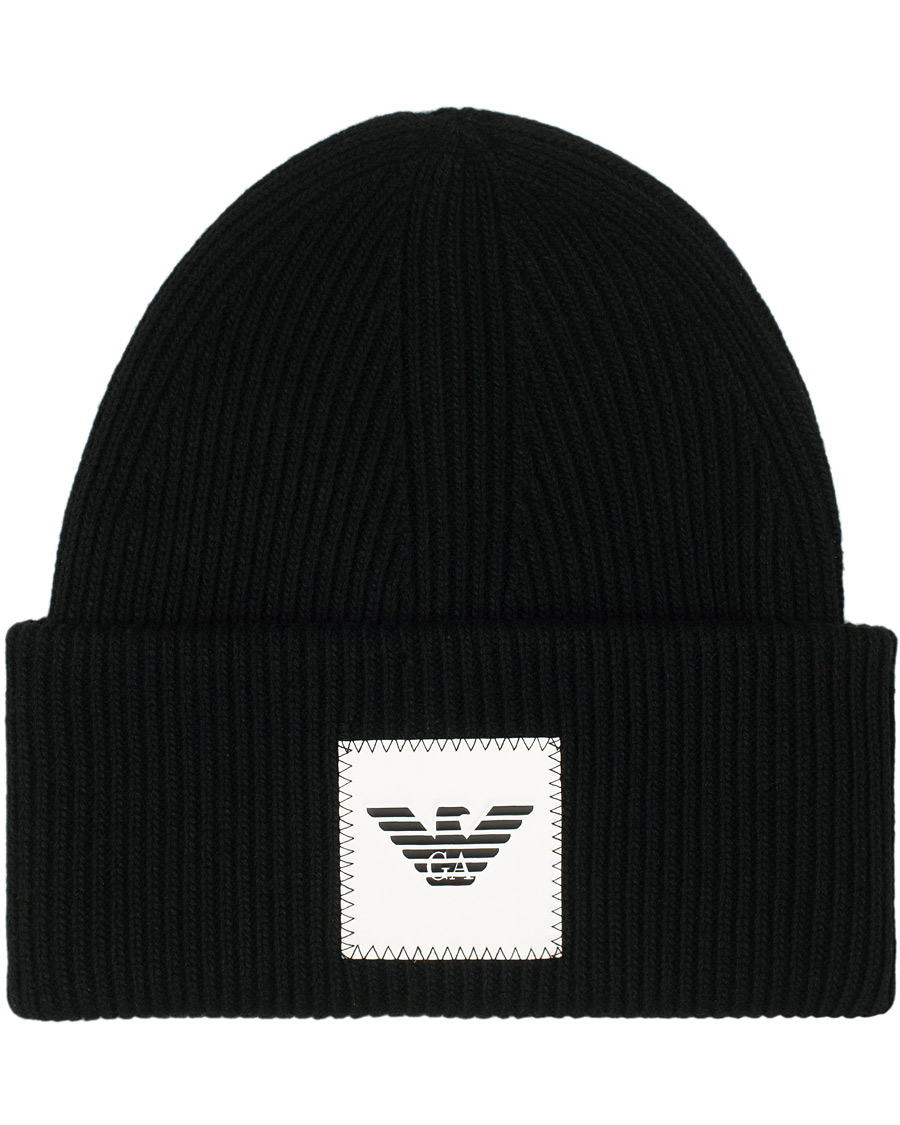 Herr | Emporio Armani Logo Beanie Black | Emporio Armani | Logo Beanie Black