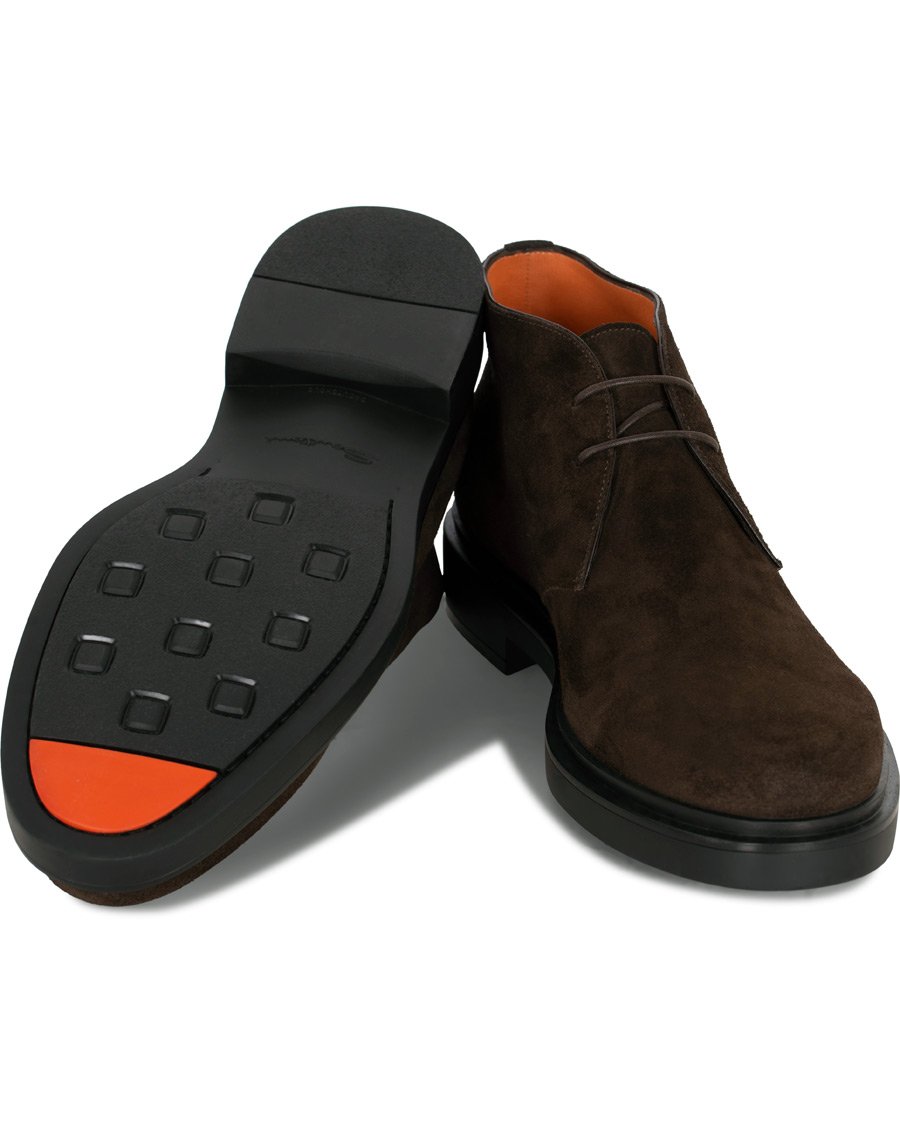 Herr | Santoni Wembley Chukka Boot Dark Brown Suede | Santoni | Wembley Chukka Boot Dark Brown Suede
