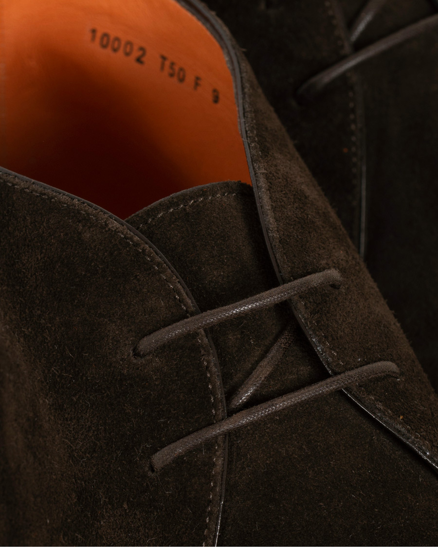 Herr | Santoni Wembley Chukka Boot Dark Brown Suede | Santoni | Wembley Chukka Boot Dark Brown Suede