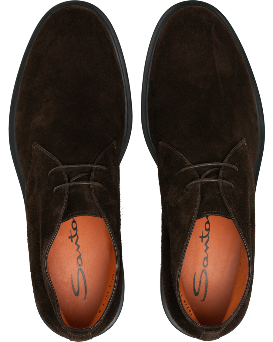 Herr | Santoni Wembley Chukka Boot Dark Brown Suede | Santoni | Wembley Chukka Boot Dark Brown Suede