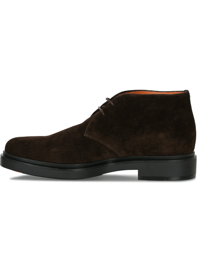 Herr | Santoni Wembley Chukka Boot Dark Brown Suede | Santoni | Wembley Chukka Boot Dark Brown Suede