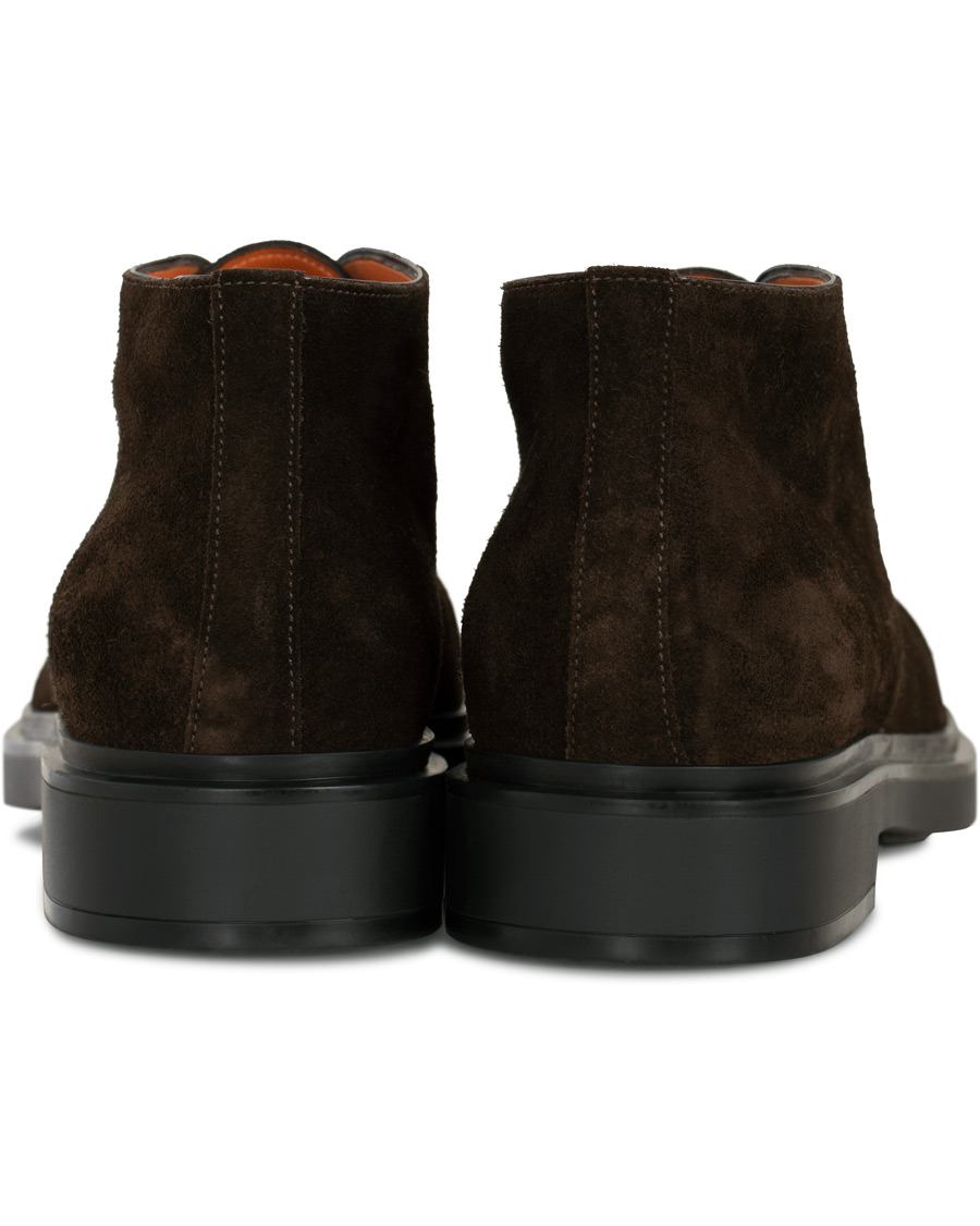 Herr | Santoni Wembley Chukka Boot Dark Brown Suede | Santoni | Wembley Chukka Boot Dark Brown Suede