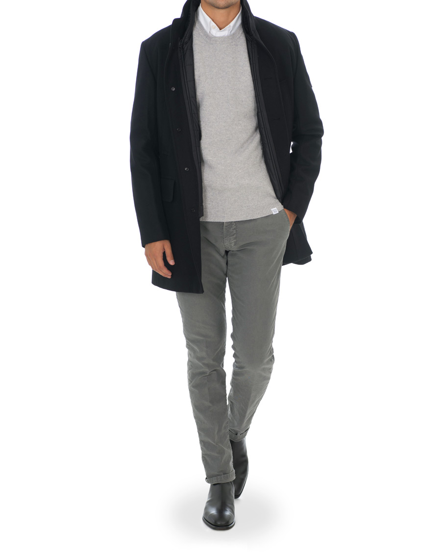 Herr | Jackor | J.Lindeberg | Kali Compact Melton Stand Up Collar Coat Black