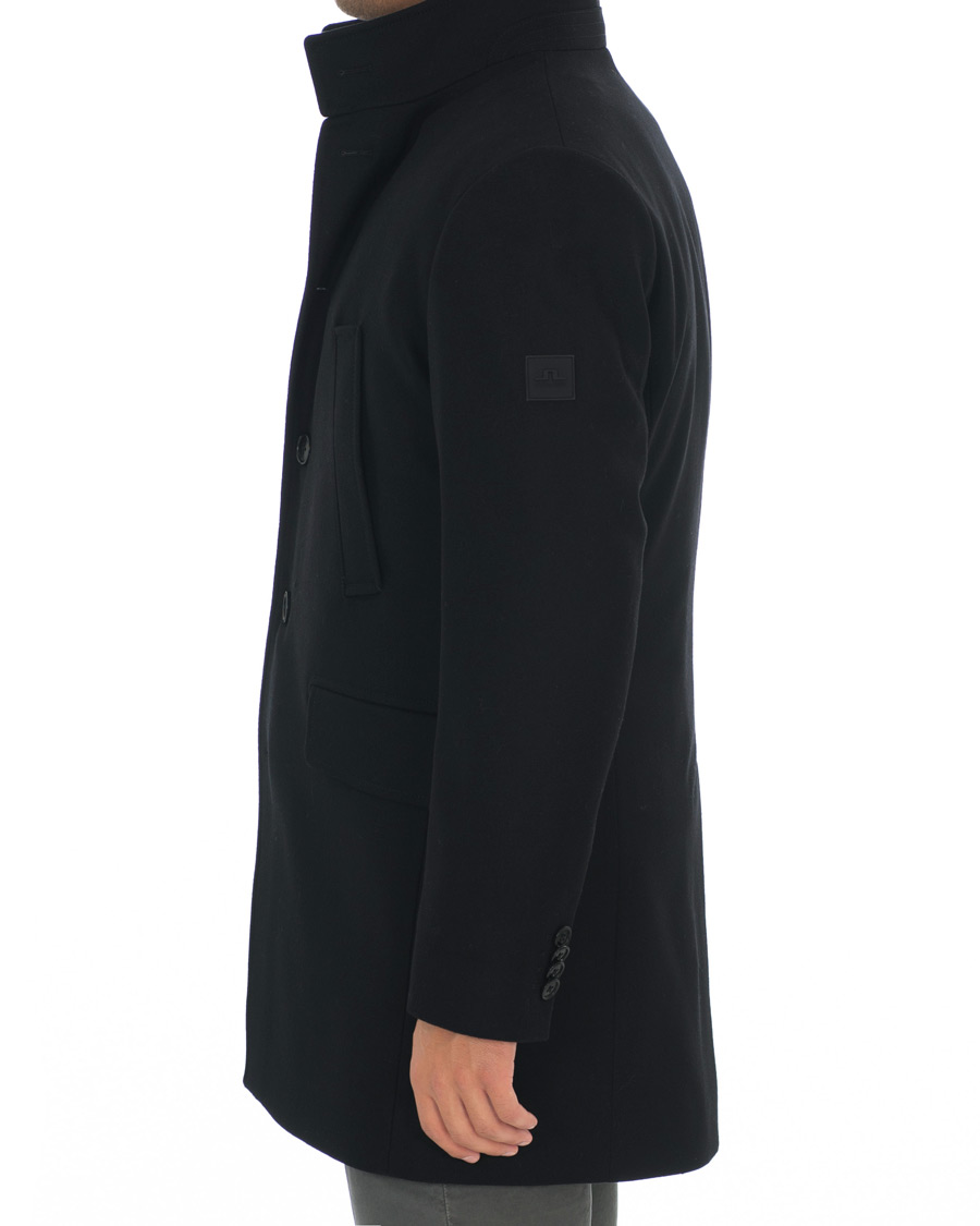 Herr | Jackor | J.Lindeberg | Kali Compact Melton Stand Up Collar Coat Black