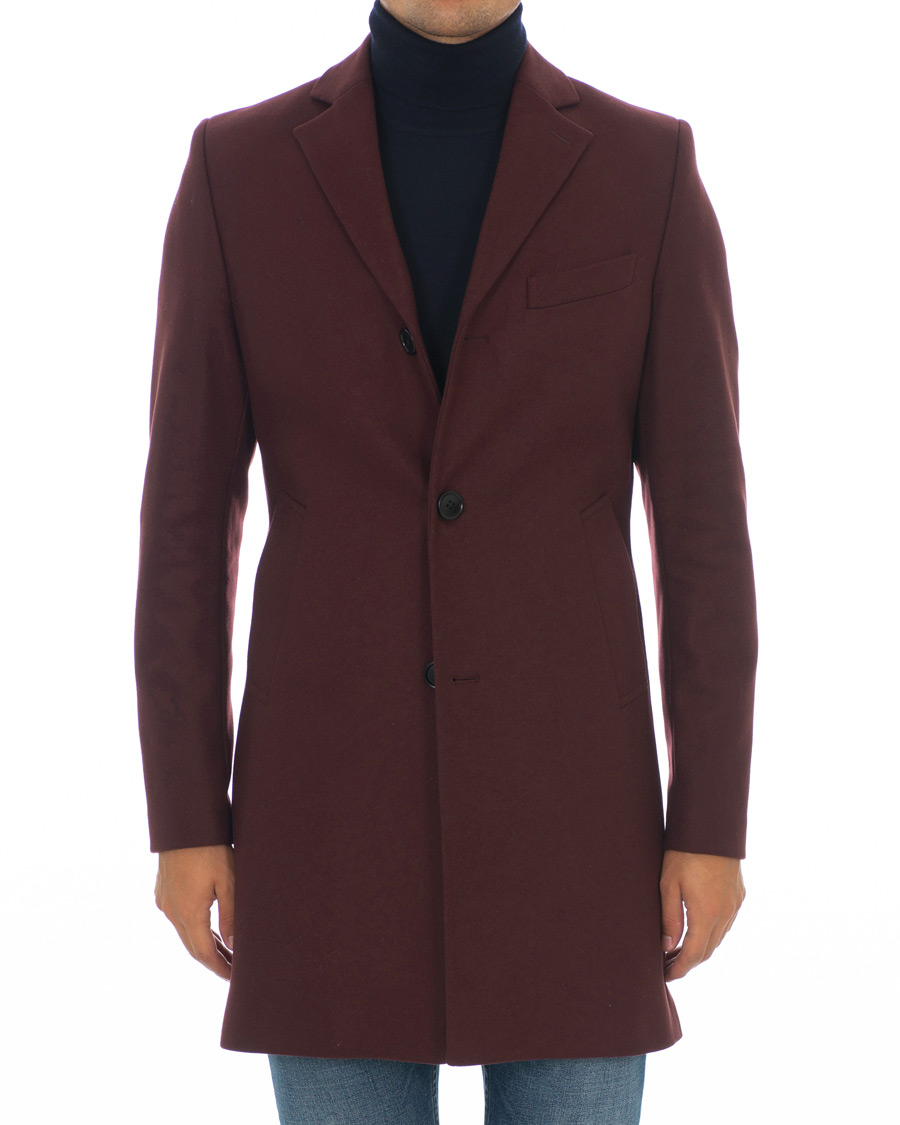 Herr | Jackor | J.Lindeberg | Wolger Compact Melton Coat Wine Red
