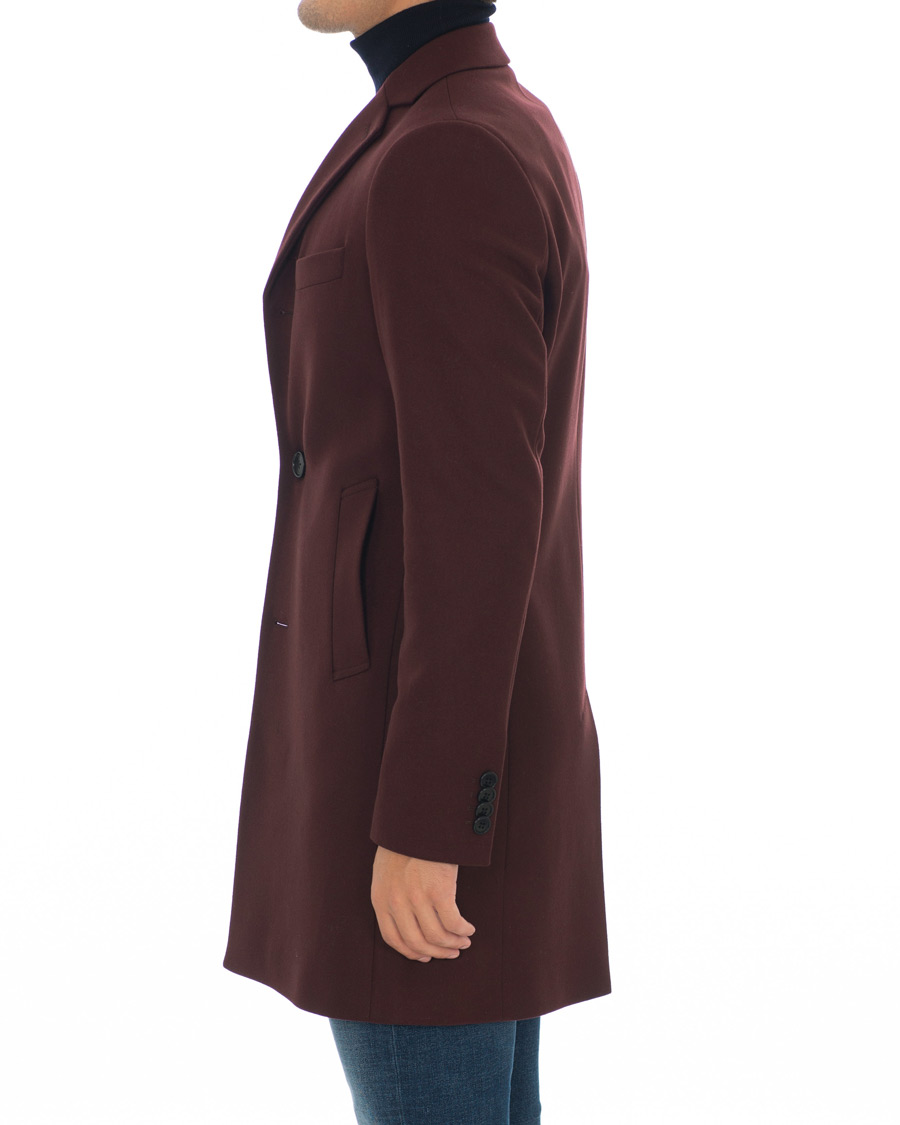 Herr | Jackor | J.Lindeberg | Wolger Compact Melton Coat Wine Red