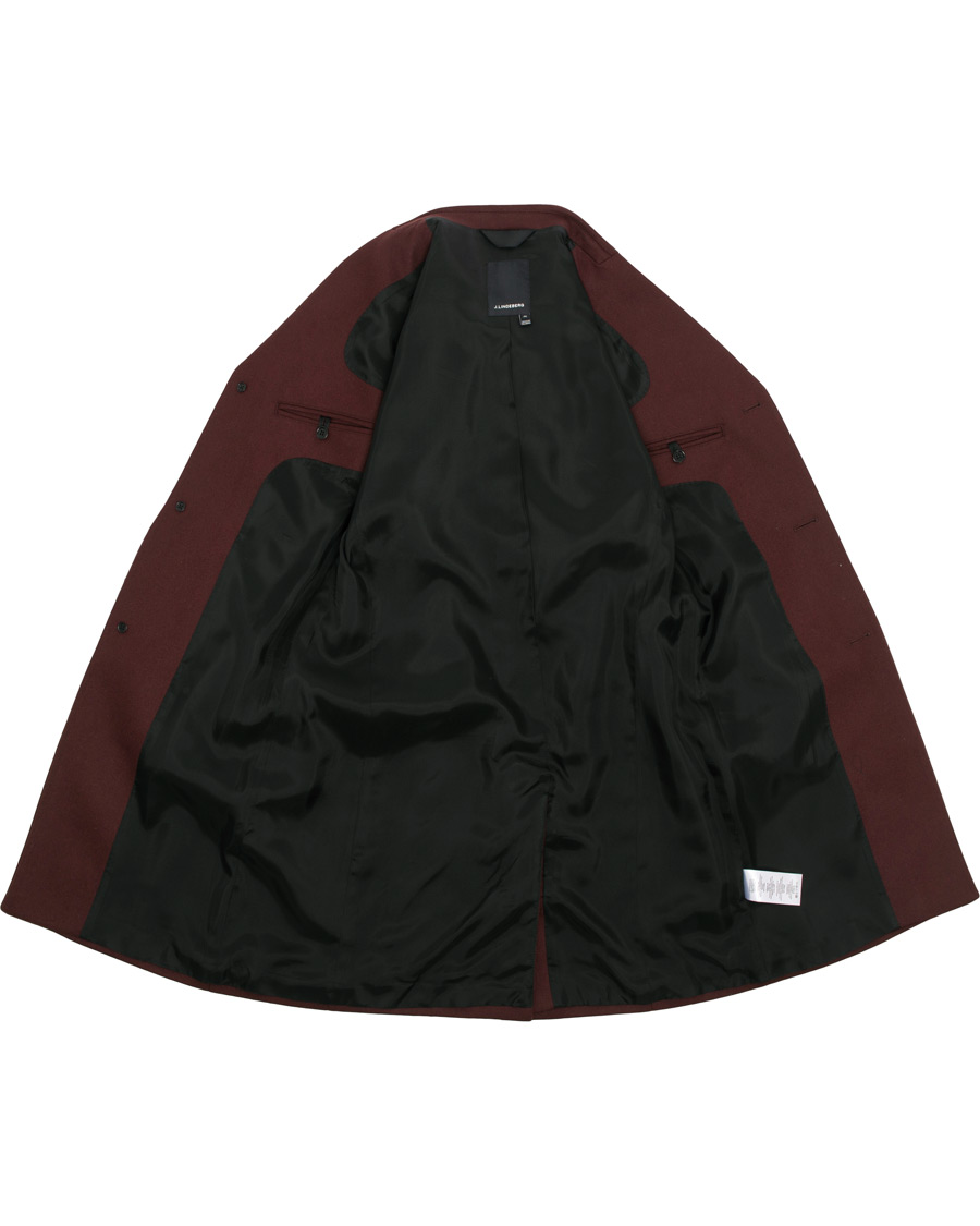 Herr | Jackor | J.Lindeberg | Wolger Compact Melton Coat Wine Red