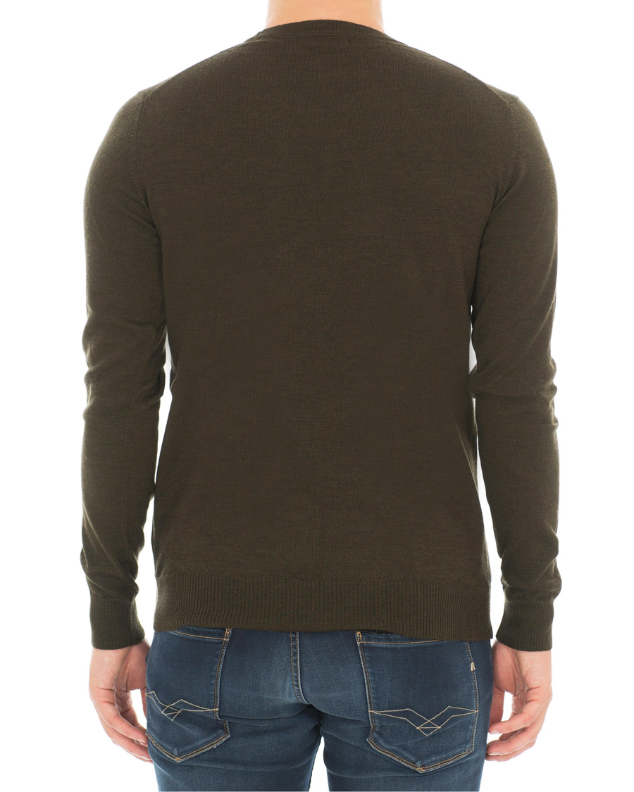 Herr | Tröjor | J.Lindeberg | Lyle True Merino Crew Neck Pullover Green
