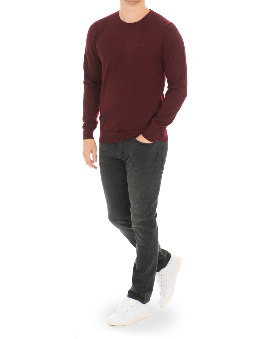 Herr | Tröjor | J.Lindeberg | Lyle True Merino Crew Neck Pullover Wine Red
