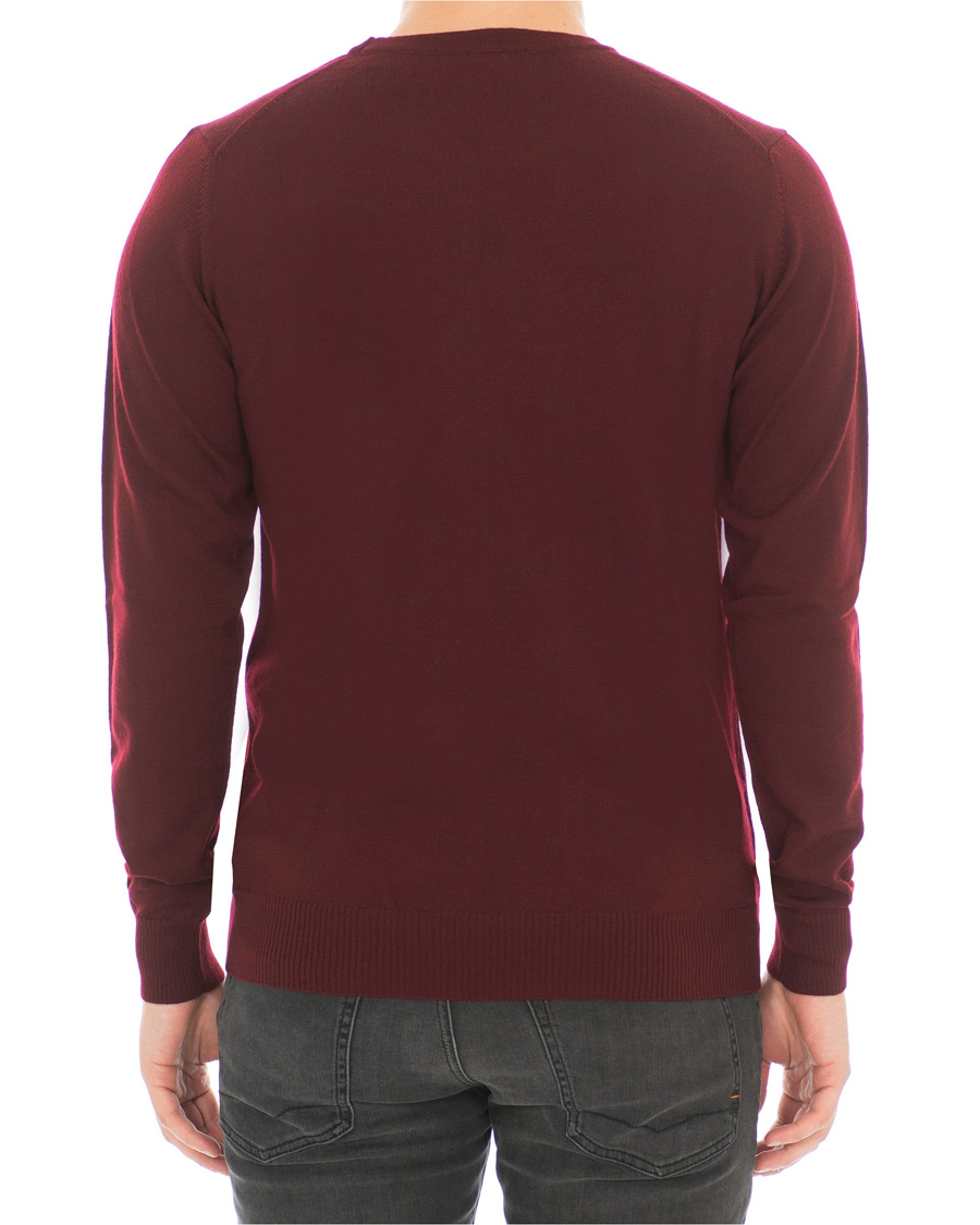 Herr | Tröjor | J.Lindeberg | Lyle True Merino Crew Neck Pullover Wine Red