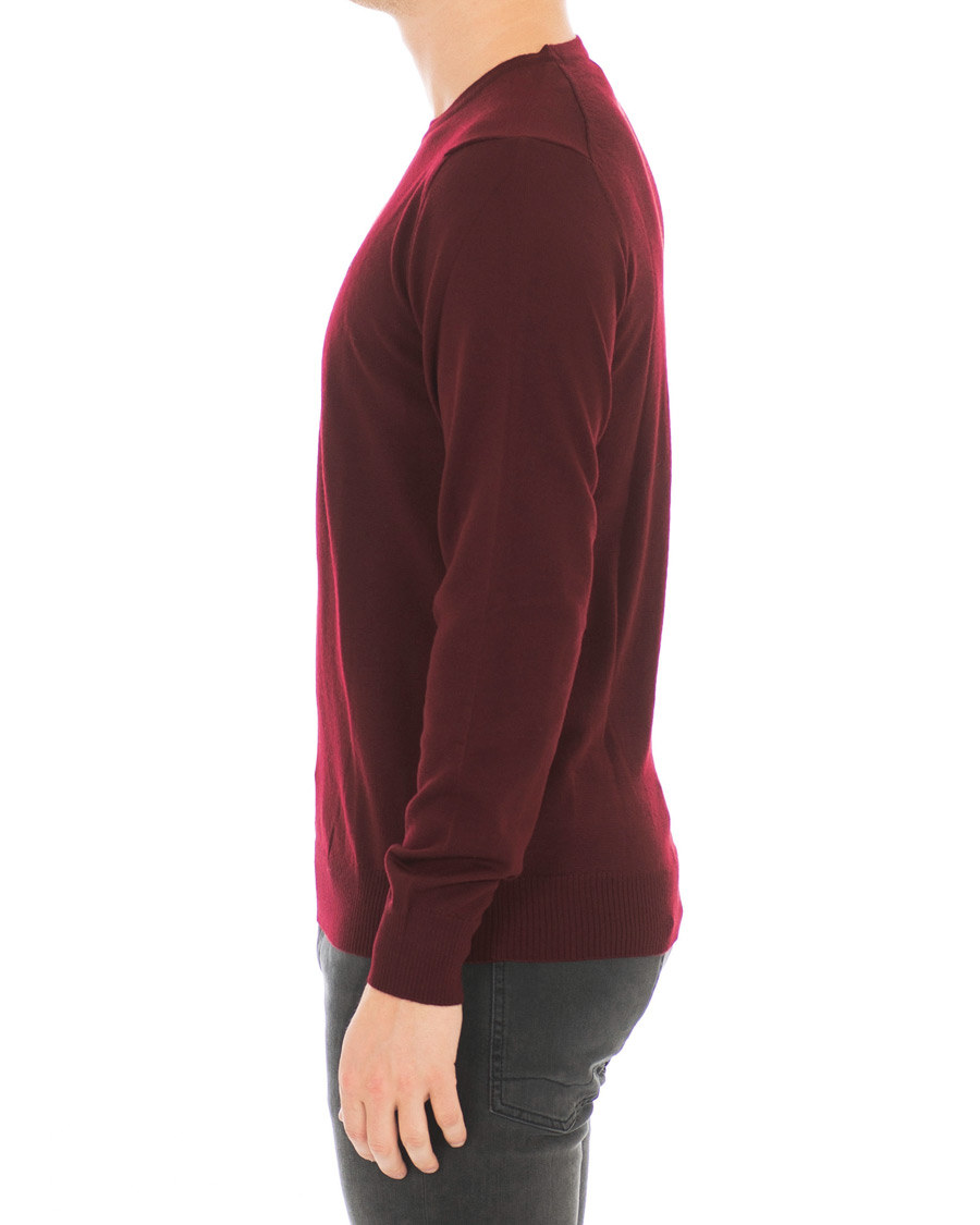 Herr | Tröjor | J.Lindeberg | Lyle True Merino Crew Neck Pullover Wine Red