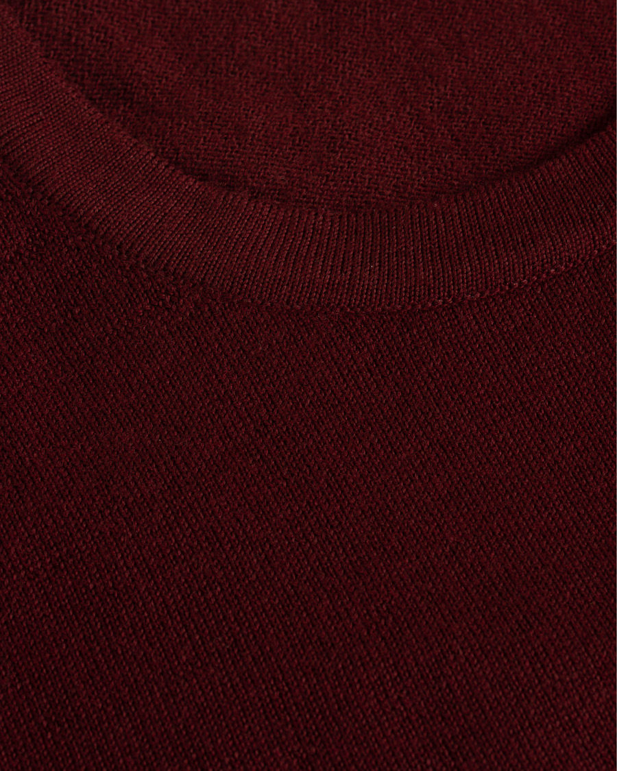 Herr | Tröjor | J.Lindeberg | Lyle True Merino Crew Neck Pullover Wine Red
