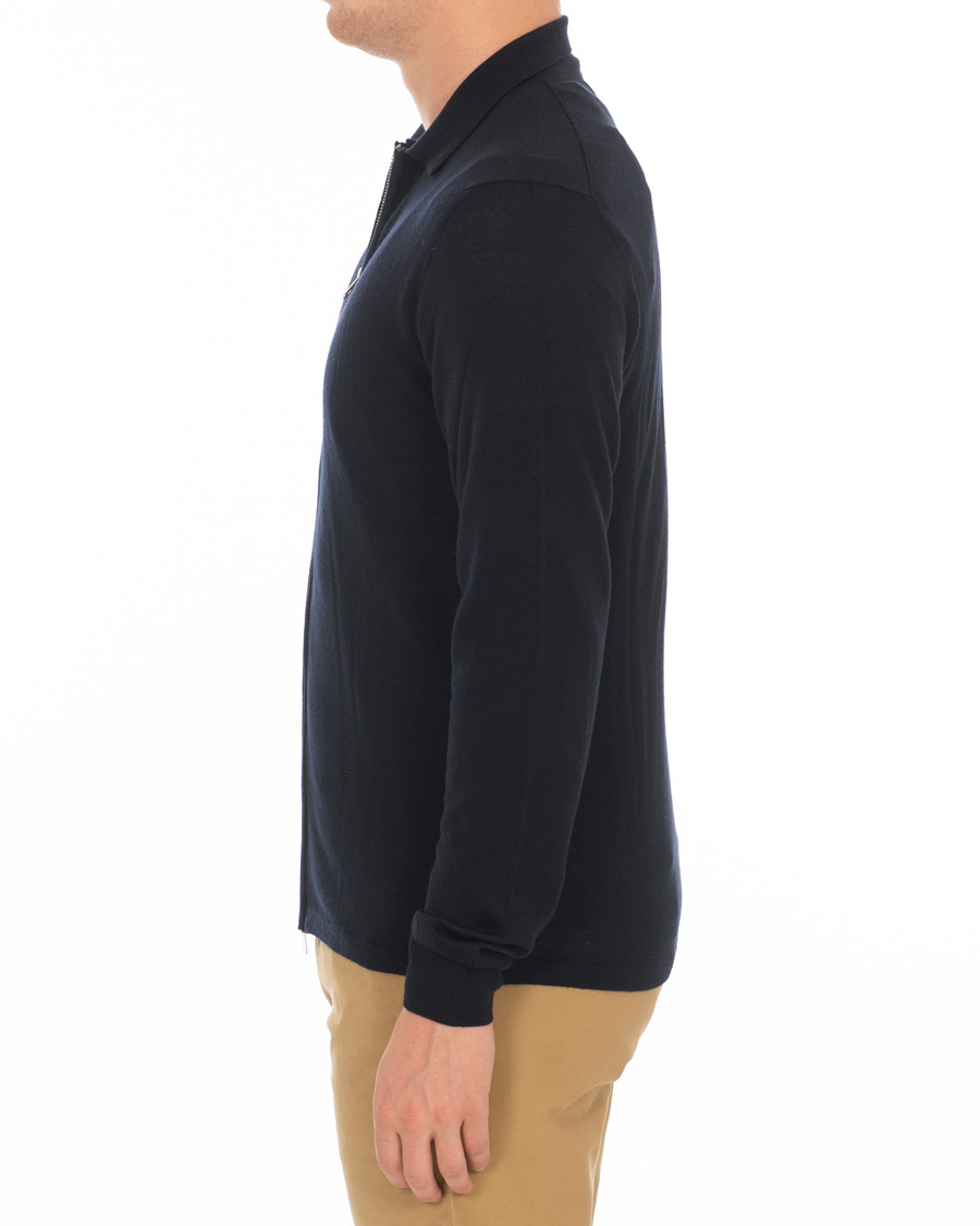 Herr | Tröjor | J.Lindeberg | Nyle Full Zip Merino Navy
