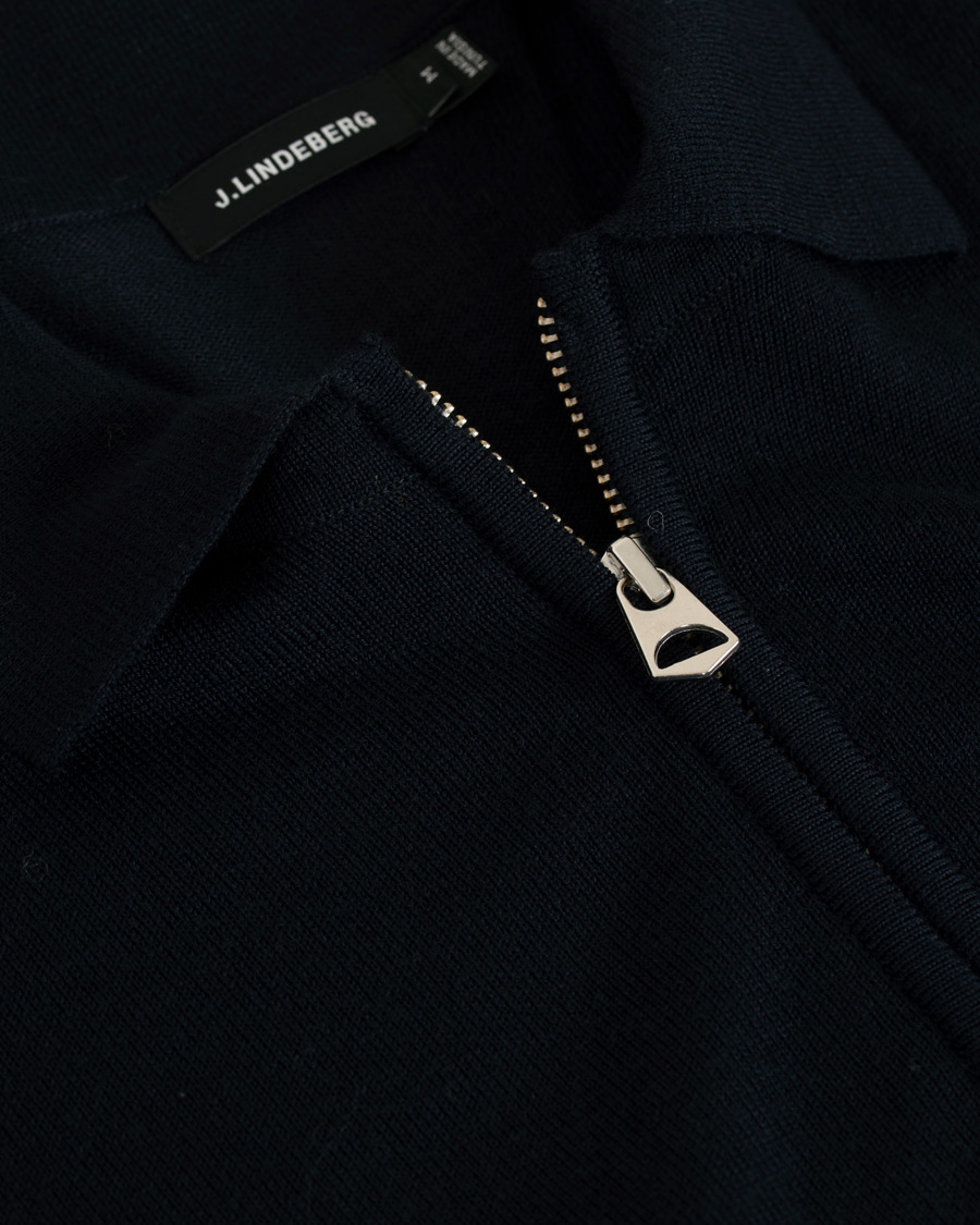 Herr | Tröjor | J.Lindeberg | Nyle Full Zip Merino Navy