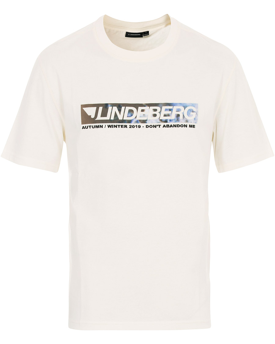 Herr | T-Shirts | J.Lindeberg | Jordan Printed Crew Neck Tee Off White