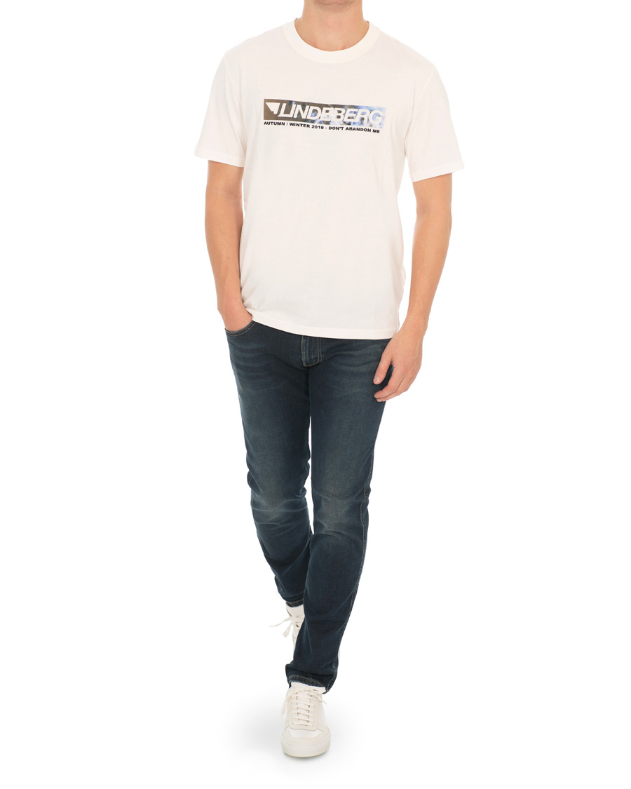 Herr | T-Shirts | J.Lindeberg | Jordan Printed Crew Neck Tee Off White