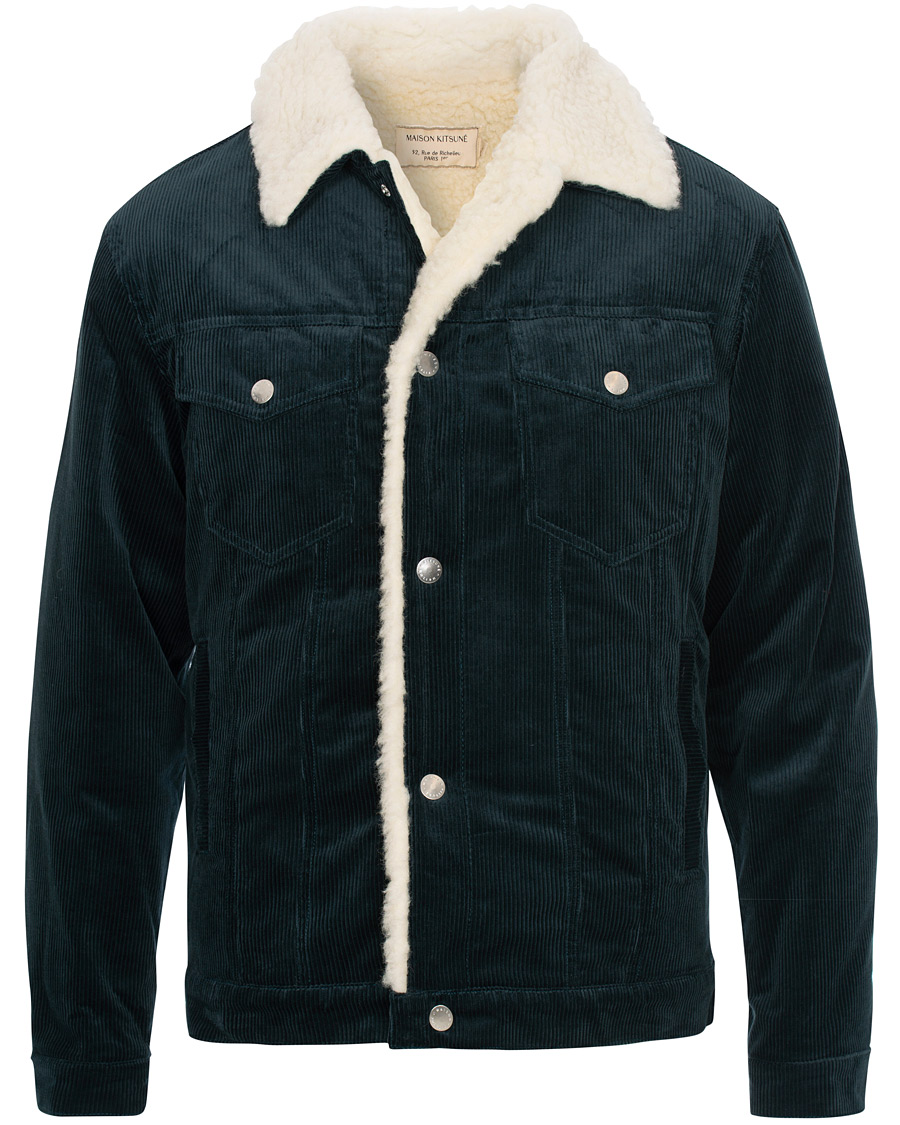 Herr | Jackor | Maison Kitsuné | Corduroy Trucker Jacket Petrol