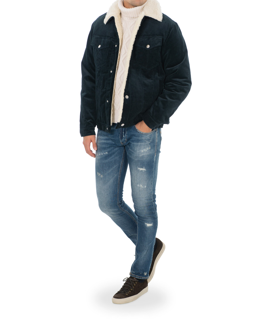 Herr | Jackor | Maison Kitsuné | Corduroy Trucker Jacket Petrol