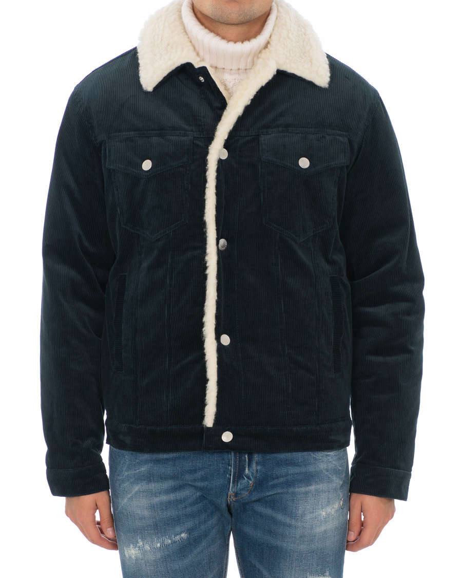 Herr | Jackor | Maison Kitsuné | Corduroy Trucker Jacket Petrol