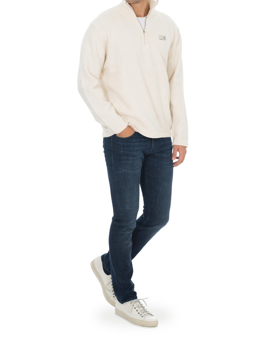 Herr | Tröjor | Maison Kitsuné | Wool/Cashmere Zip Collar Pullover Ecru