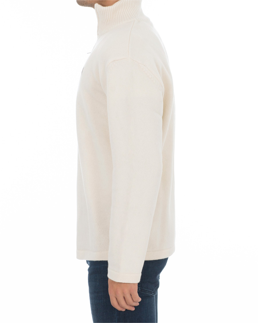 Herr | Tröjor | Maison Kitsuné | Wool/Cashmere Zip Collar Pullover Ecru