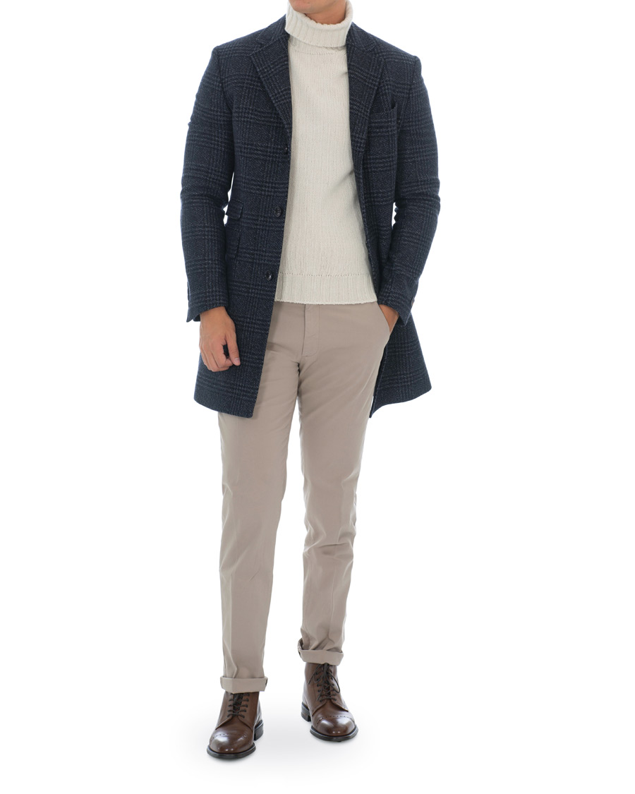 Herr | Jackor | Morris | Wesley Check Coat Navy