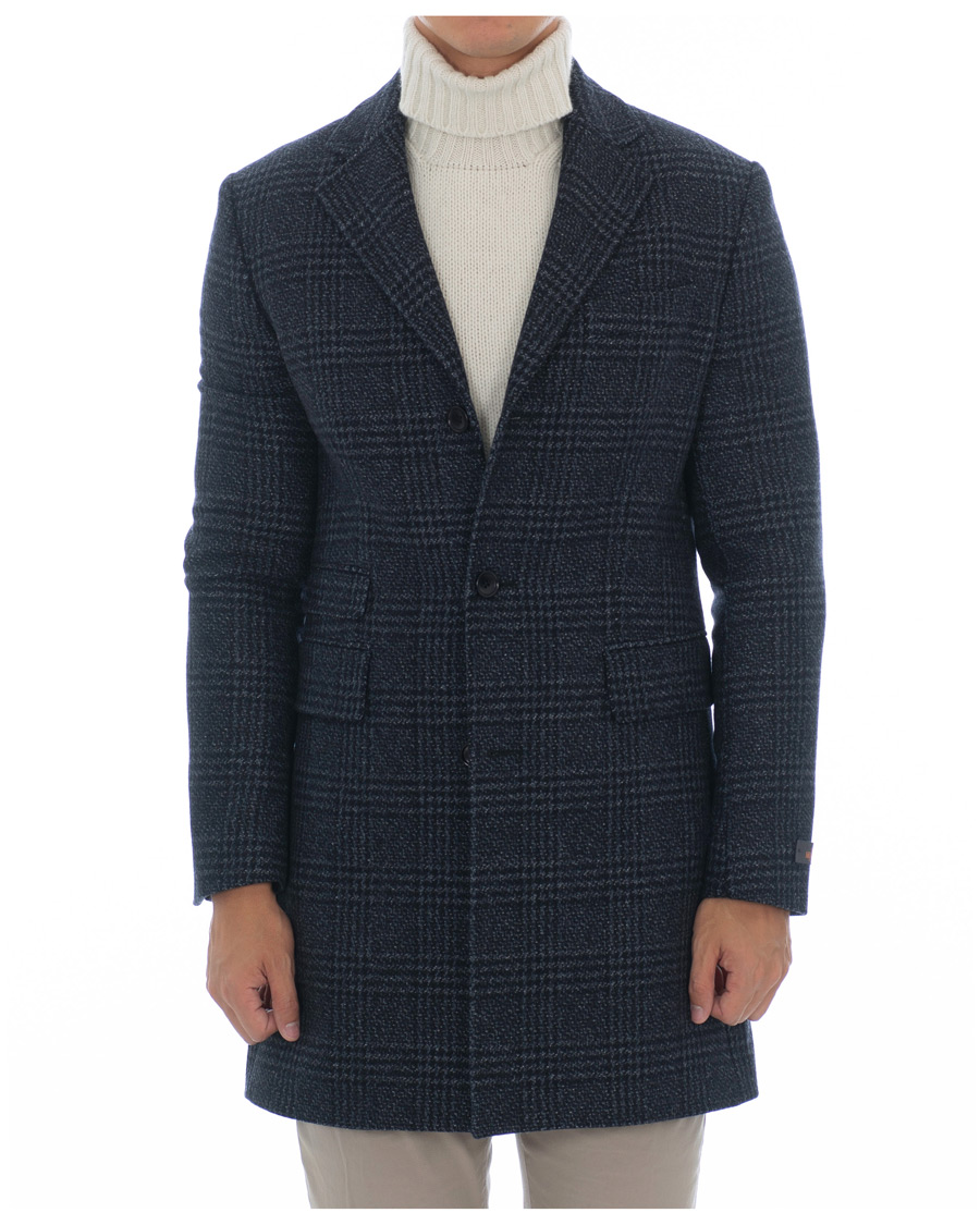 Herr | Jackor | Morris | Wesley Check Coat Navy