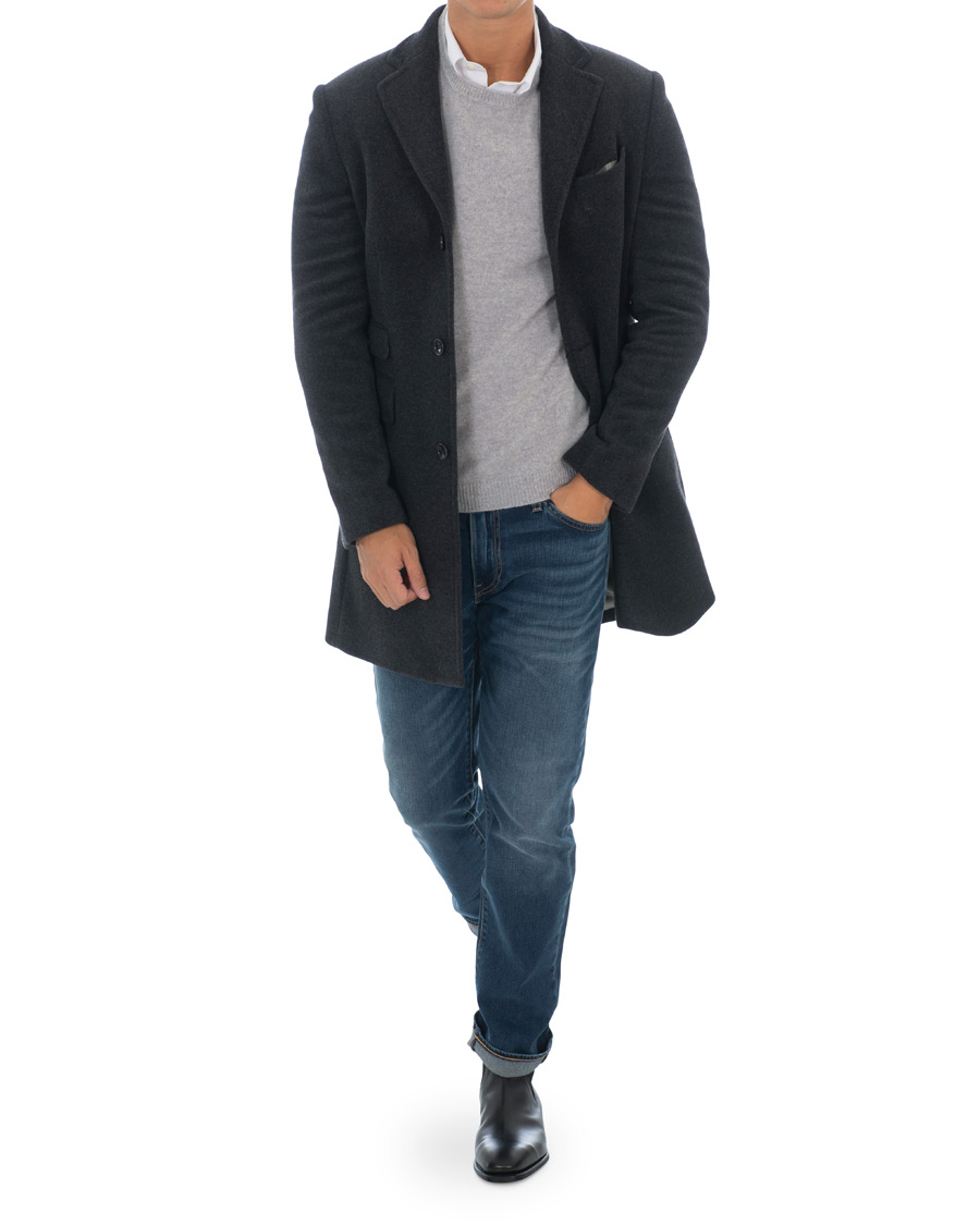 Herr | Jackor | Morris | Wesley Wool/Cashmere Coat Antracite