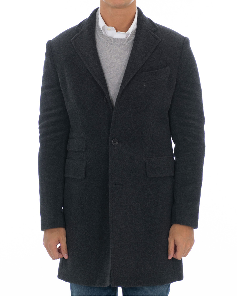 Herr | Jackor | Morris | Wesley Wool/Cashmere Coat Antracite