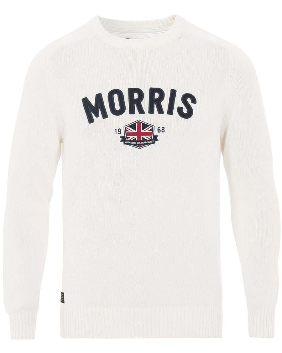 Herr | Tröjor | Morris | Benton Knitted Crew Neck White