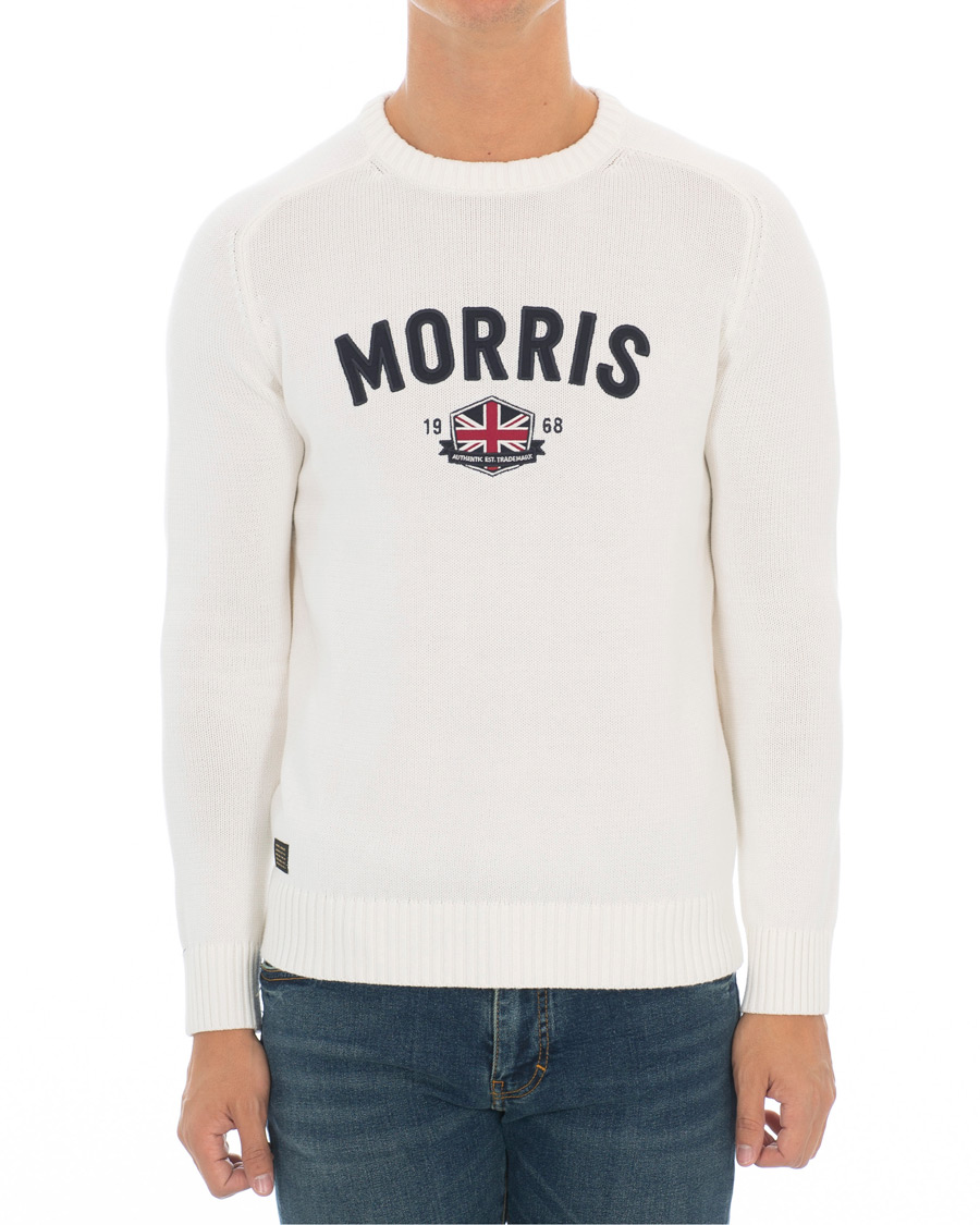 Herr | Tröjor | Morris | Benton Knitted Crew Neck White