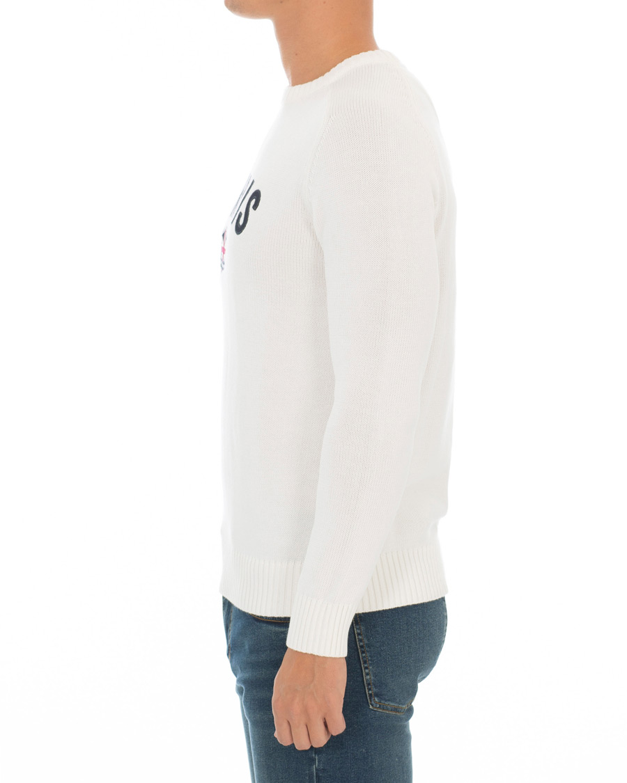 Herr | Tröjor | Morris | Benton Knitted Crew Neck White