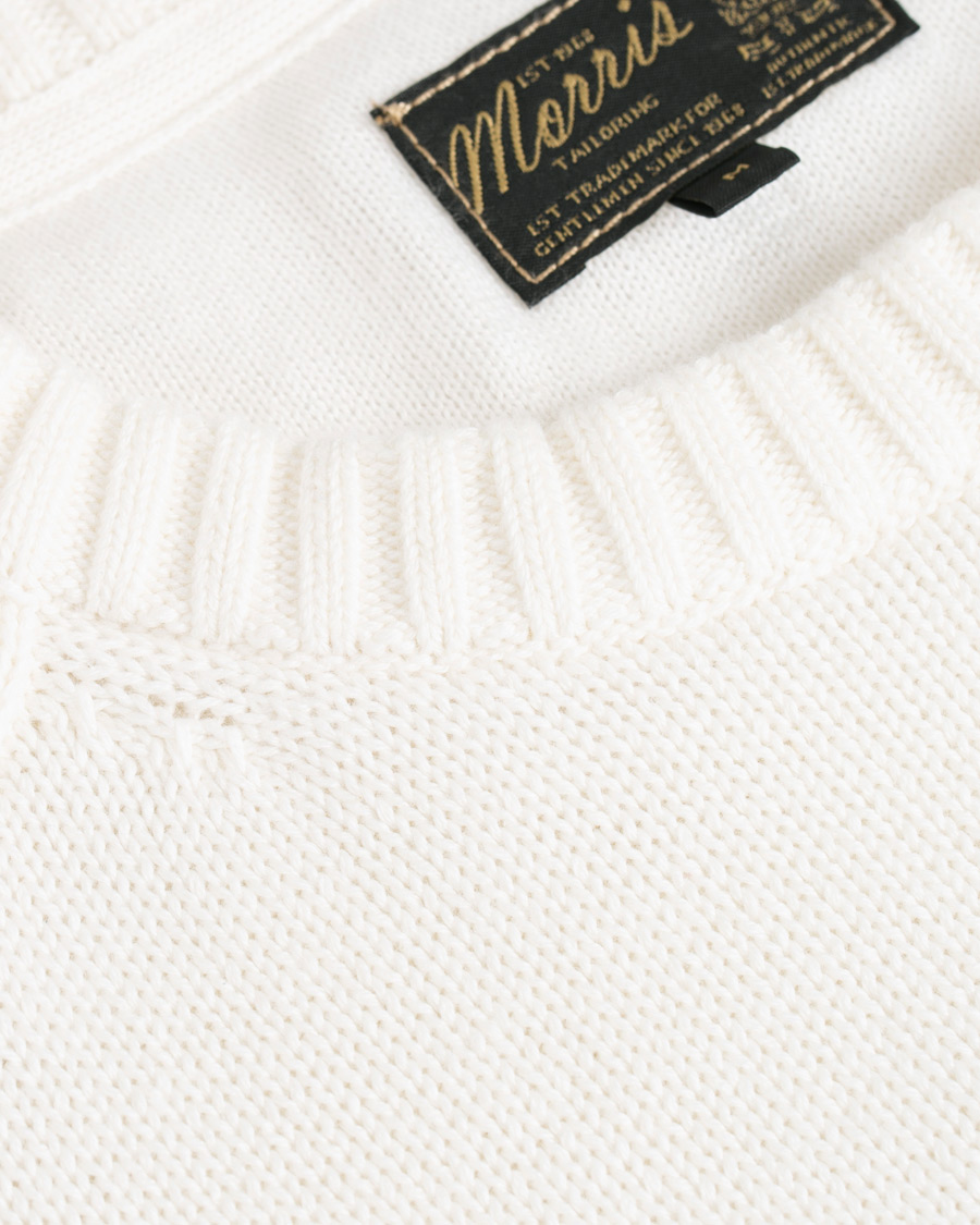 Herr | Tröjor | Morris | Benton Knitted Crew Neck White