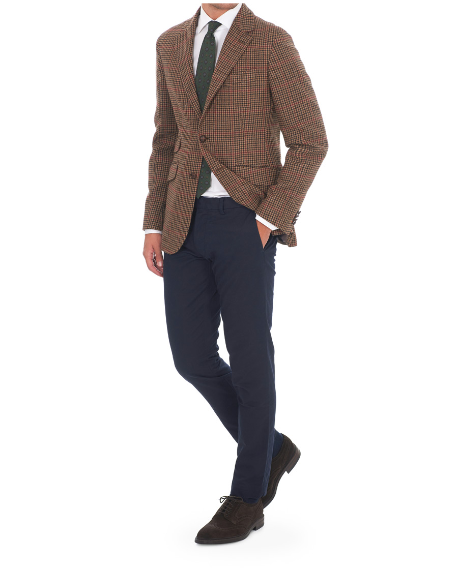 Herr | Kavajer | Morris | Strafford Tweed Check Blazer Brown