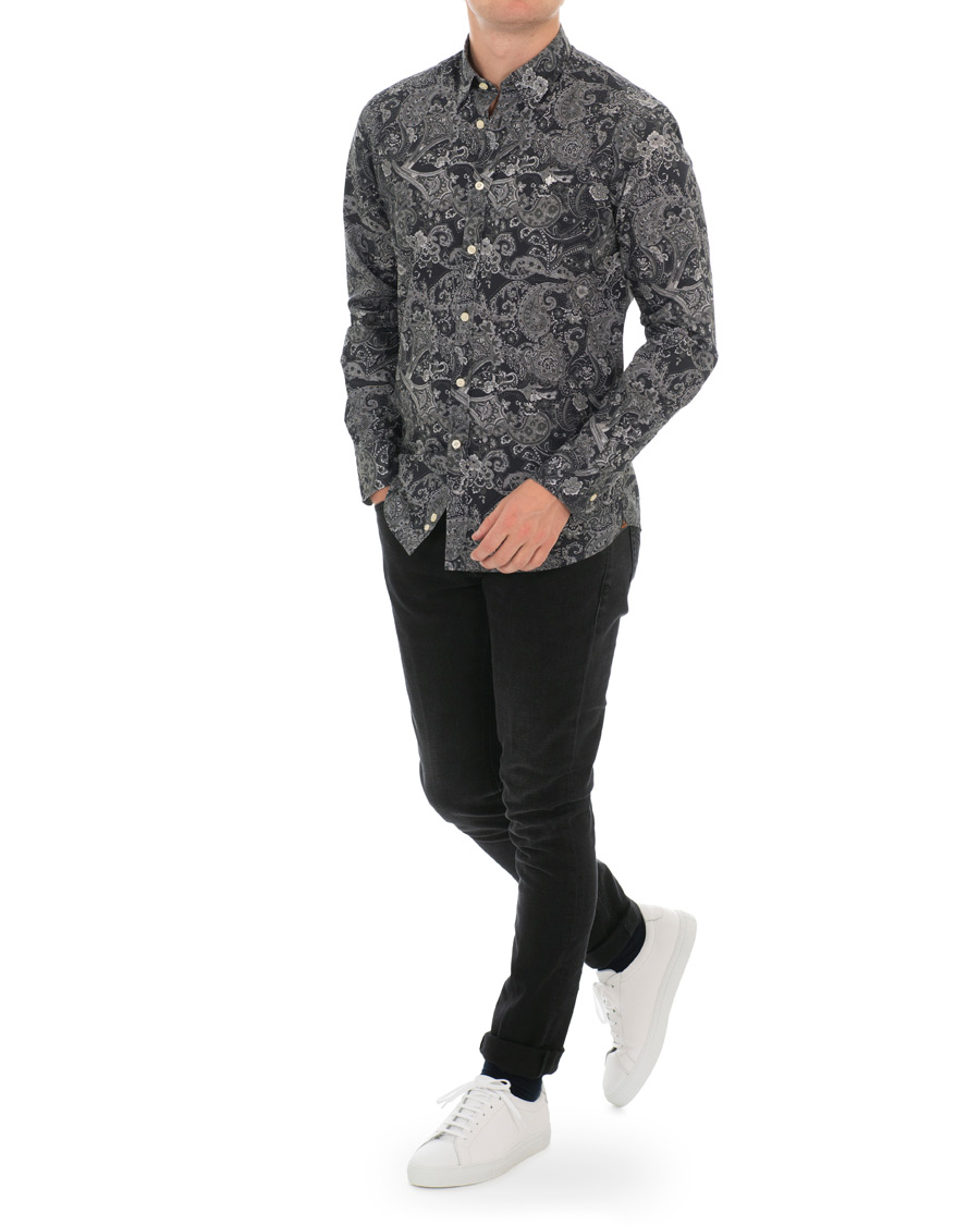 Herr | Skjortor | Morris | Montaron Printed Paisley Shirt Grey