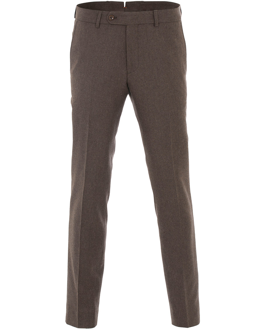 Herr | Byxor | Morris | Rodney Flannel Trousers Brown