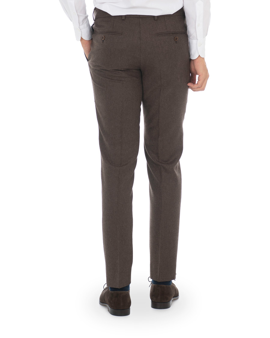 Herr | Byxor | Morris | Rodney Flannel Trousers Brown