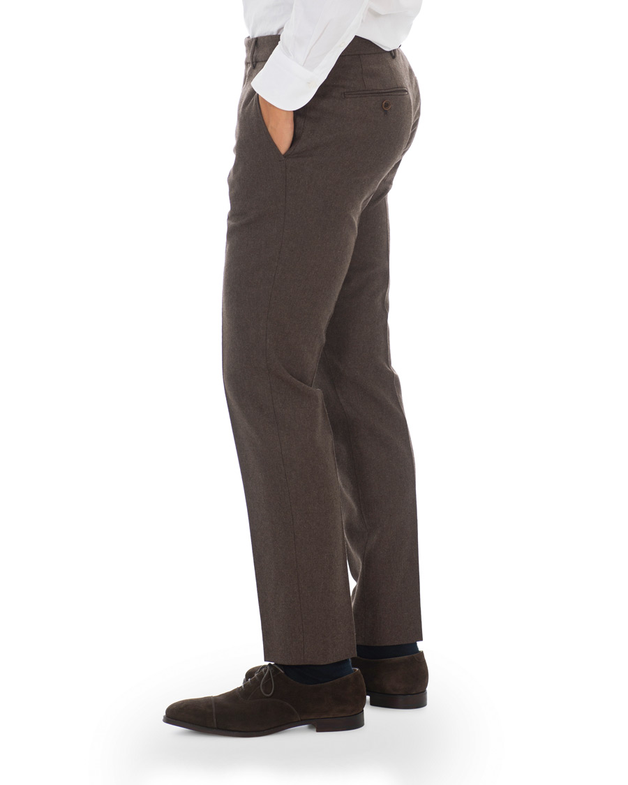 Herr | Byxor | Morris | Rodney Flannel Trousers Brown