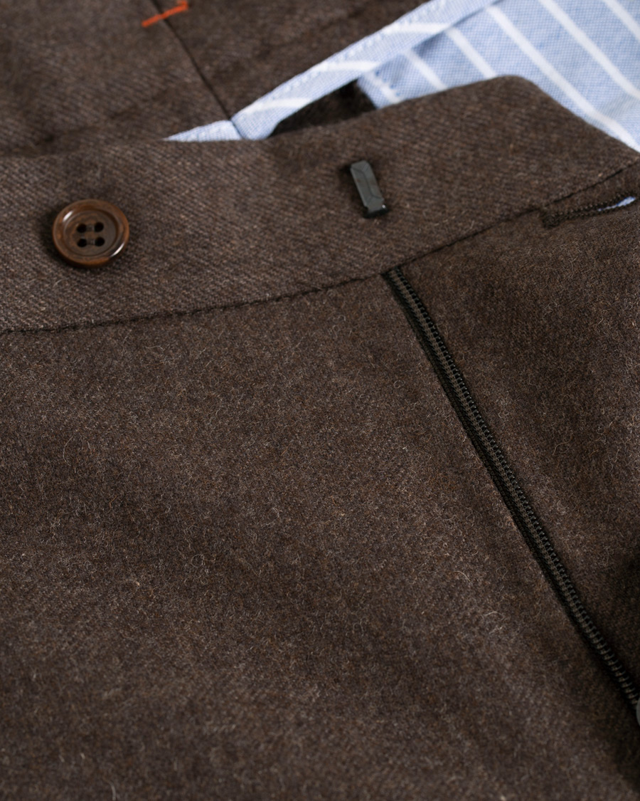 Herr | Byxor | Morris | Rodney Flannel Trousers Brown