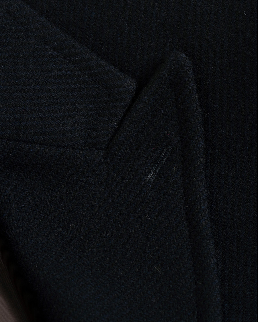 Herr | Jackor | Morris Heritage | Structured Wool Peak Lapel Coat Navy